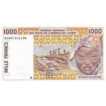 اسکناس 1000 فرانک 2001 - تک - UNC62 - جامعه اقتصادی کشورهای غرب آفریقا (ساحل عاج)
