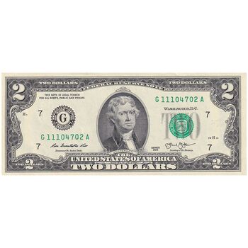 اسکناس 2 دلار 2013 جمهوری فدرال - G (شیکاگو) - تک - UNC61 - آمریکا