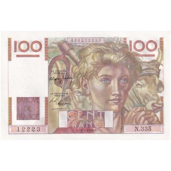 اسکناس 100 فرانک 1949 دولت موقت جمهوری - تک - UNC61 - فرانسه