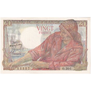 اسکناس 20 فرانک 1949 دولت موقت جمهوری - تک - UNC61 - فرانسه