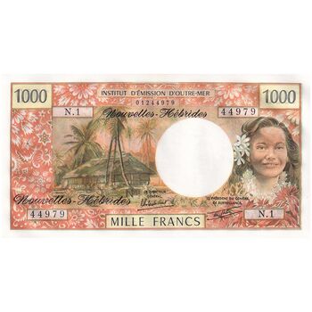اسکناس 1000 فرانک 1980 مالکیت مشترک انگلیسی-فرانسوی - تک - UNC61 - وانوآتو (نیوهبریدز)