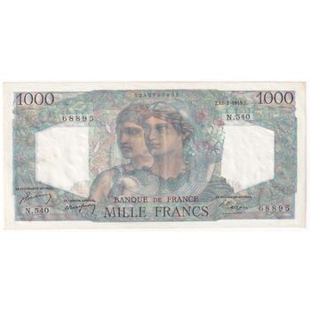 اسکناس 1000 فرانک 1949 دولت موقت جمهوری - تک - AU - فرانسه