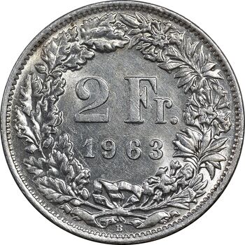 سکه 2 فرانک 1963 دولت فدرال - MS61 - سوئیس