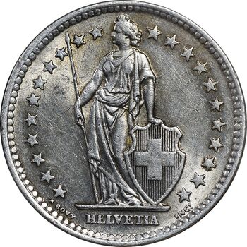 سکه 2 فرانک 1963 دولت فدرال - MS61 - سوئیس