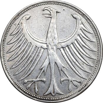 سکه 5 مارک 1951J جمهوری فدرال - EF40 - آلمان