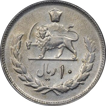 سکه 10 ریال 1357 - AU58 - محمد رضا شاه