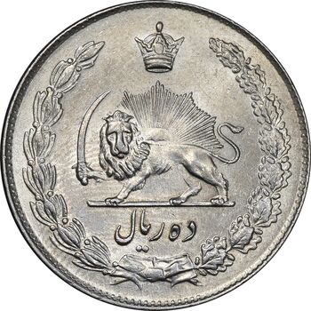 سکه 10 ریال 1343 - ضخیم - MS61 - محمد رضا شاه
