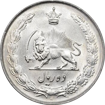 سکه 10 ریال 1335 - MS62 - محمد رضا شاه