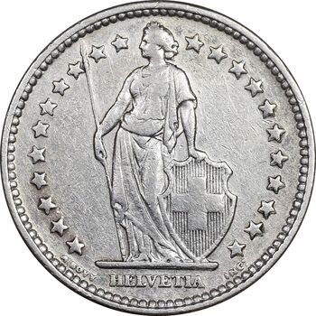 سکه 2 فرانک 1939 دولت فدرال - EF45 - سوئیس