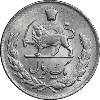 سکه 1 ریال 1334 مصدقی - MS63 - محمد رضا شاه