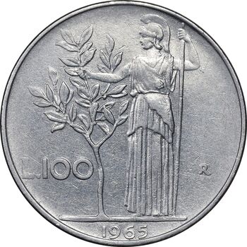 سکه 100 لیره 1965 جمهوری - EF45 - ایتالیا