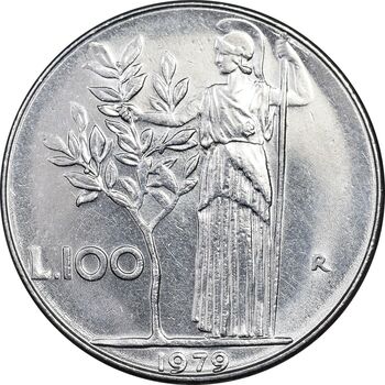 سکه 100 لیره 1979 جمهوری - MS62 - ایتالیا