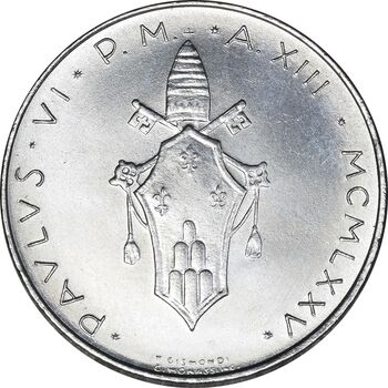 سکه 100 لیره 1975 پاپ پل ششم - MS62 - واتیکان
