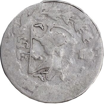 سکه 500 دینار 1313 - ارور چرخش 90 درجه - VF25 - ناصرالدین شاه