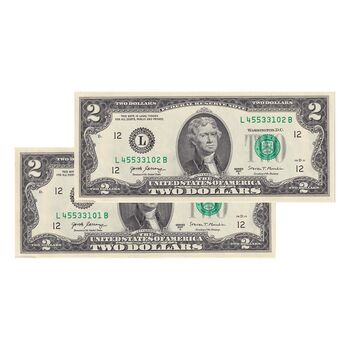 اسکناس 2 دلار 2017 جمهوری فدرال - L (سان فرانسیسکو) - جفت - UNC63 - آمریکا