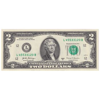 اسکناس 2 دلار 2017 جمهوری فدرال - L (سان فرانسیسکو) - تک - UNC63 - آمریکا