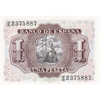 اسکناس 1 پزتا 1953 فرانسیسکو فرانکو - تک - UNC63 - اسپانیا