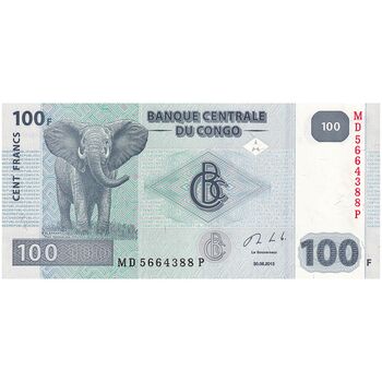 اسکناس 100 فرانک 2013 جمهوری دموکراتیک - تک - UNC63 - کنگو