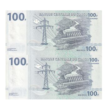 اسکناس 100 فرانک 2013 جمهوری دموکراتیک - جفت - UNC63 - کنگو