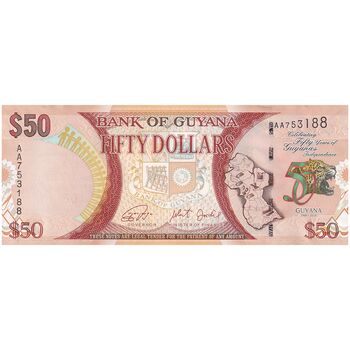اسکناس 50 دلار 2016 جمهوری - تک - UNC63 - گویان
