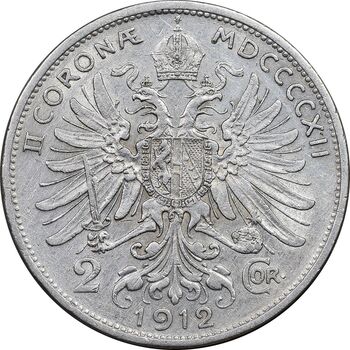 سکه 2 کرونا 1912 فرانتس یوزف یکم - EF45 - اتریش-مجارستان