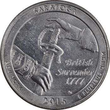 سکه کوارتر دلار 2015D ساراتوگا - AU - آمریکا