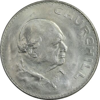 سکه 1 کرون 1965 الیزابت دوم - چرچیل - با پک - MS62 - انگلستان