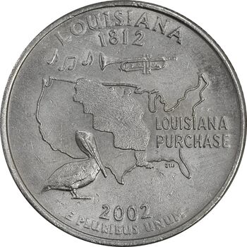 سکه کوارتر دلار 2002P ایالتی - لوئیزیانا - AU - آمریکا