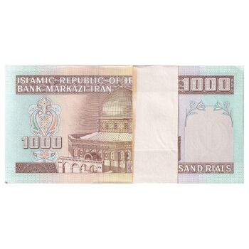 بسته اسکناس 1000 ریال (ایروانی - قاسمی) فیلیگران الله - شماره قرینه - UNC - جمهوری اسلامی