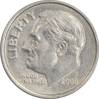 سکه 1 دایم 2000P روزولت - AU50 - آمریکا