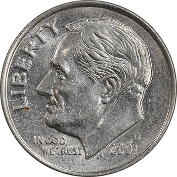 سکه 1 دایم 2001D روزولت - MS61 - آمریکا