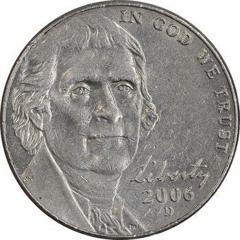سکه 5 سنت 2006D جفرسون - AU50 - آمریکا