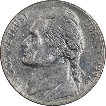 سکه 5 سنت 1997P جفرسون - AU50 - آمریکا