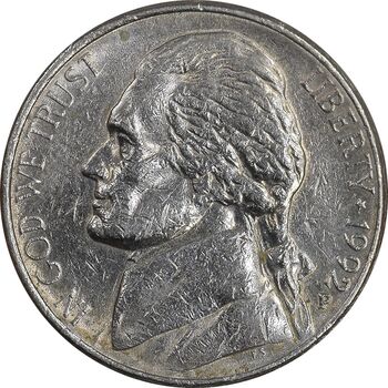 سکه 5 سنت 1992P جفرسون - EF45 - آمریکا