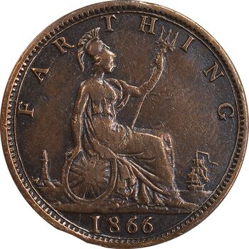 سکه 1 فارتینگ 1866 ویکتوریا - EF45 - انگلستان