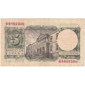 اسکناس 5 پزتا 1954 فرانسیسکو فرانکو - تک - AU - اسپانیا