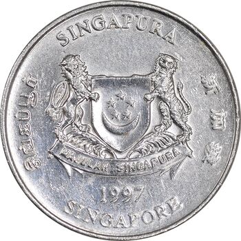 سکه 20 سنت 1997 جمهوری - روبان باز - AU50 - سنگاپور