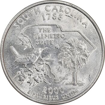 سکه کوارتر دلار 2000P ایالتی - کارولینای جنوبی - MS61 - آمریکا
