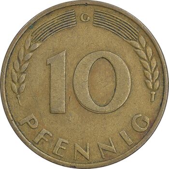 سکه 10 فینیگ 1950G جمهوری فدرال - EF45 - آلمان
