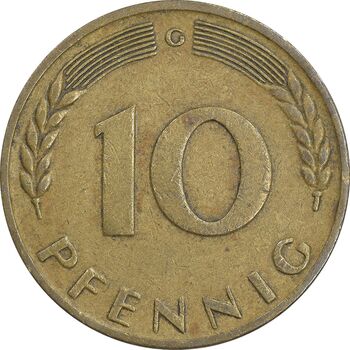 سکه 10 فینیگ 1950G جمهوری فدرال - EF40 - آلمان