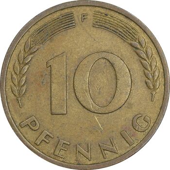 سکه 10 فینیگ 1950F جمهوری فدرال - EF45 - آلمان