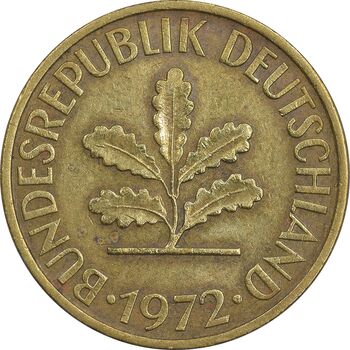 سکه 10 فینیگ 1972D جمهوری فدرال - EF45 - آلمان