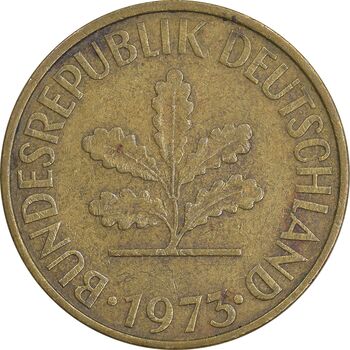 سکه 10 فینیگ 1973F جمهوری فدرال - EF45 - آلمان