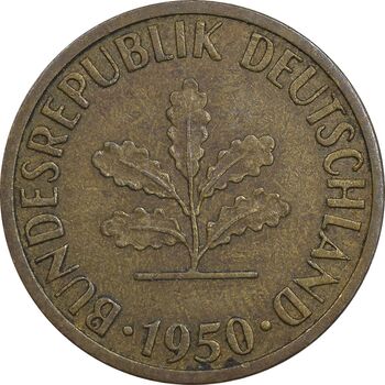 سکه 5 فینیگ 1950J جمهوری فدرال - EF45 - آلمان