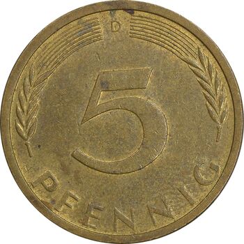 سکه 5 فینیگ 1972D جمهوری فدرال - AU55 - آلمان