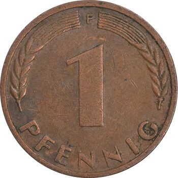 سکه 1 فینیگ 1971F جمهوری فدرال - EF45 - آلمان