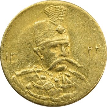 سکه طلا 5000 دینار 1322 تصویری - AU55 - مظفرالدین شاه