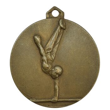 مدال آویز ورزشی برنز ژیمناستیک مردان - EF - محمد رضا شاه