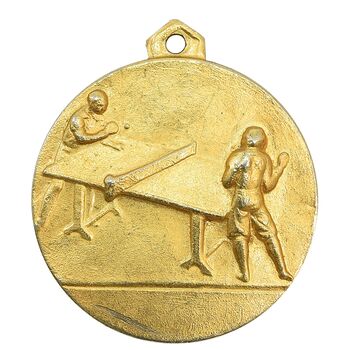 مدال آویز ورزشی طلا پینگ پنگ آموزشگاه کرمان - AU - محمد رضا شاه