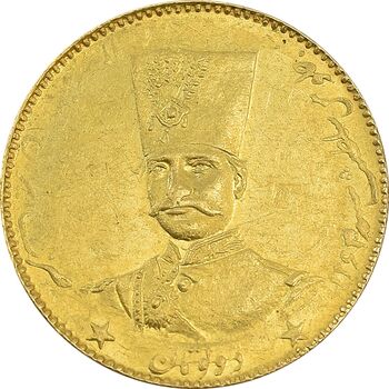 سکه طلا 2 تومان 1297 تصویری - AU58 - ناصرالدین شاه